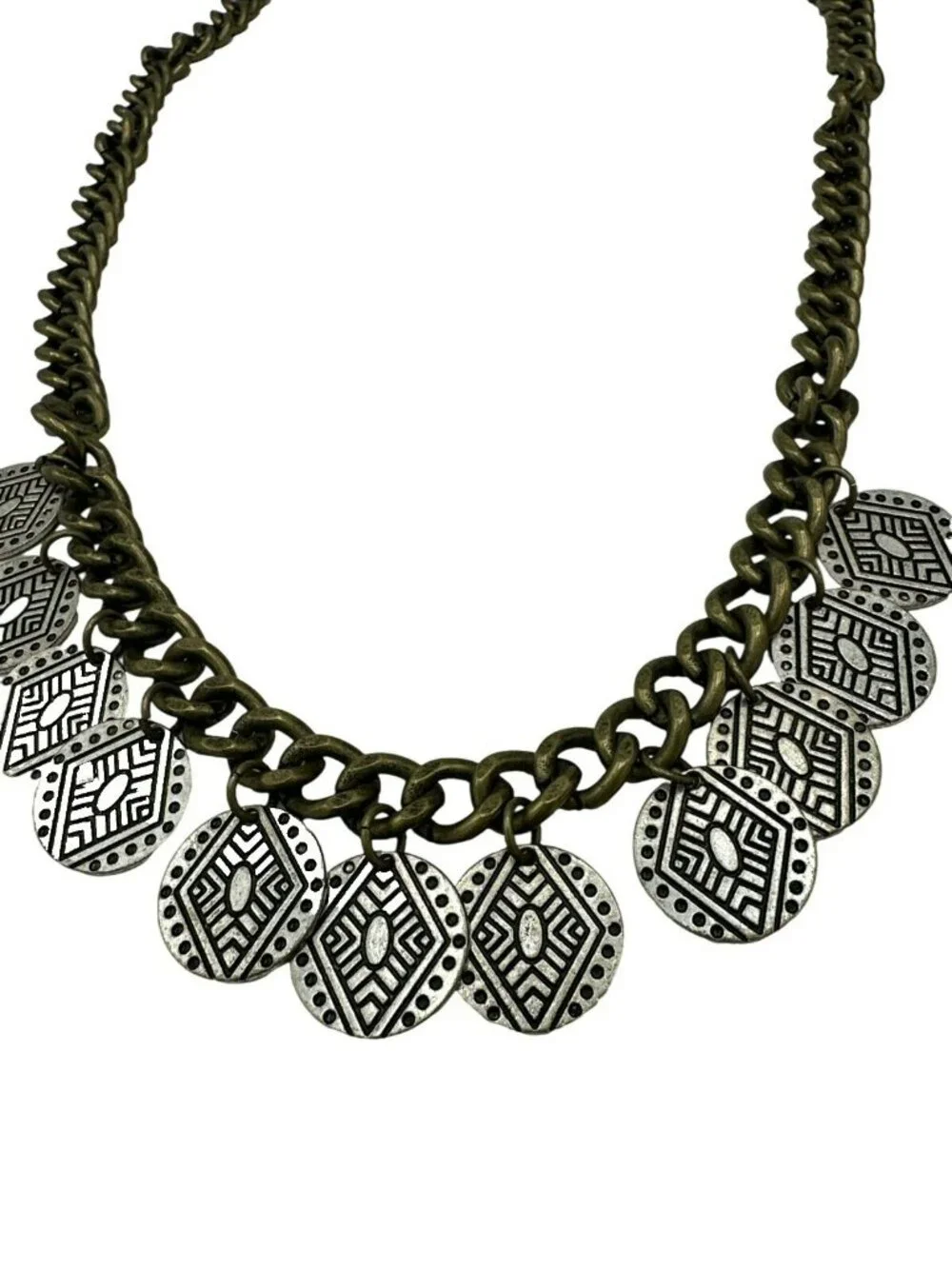 Medallion Necklace Statement Mandala Circles 27